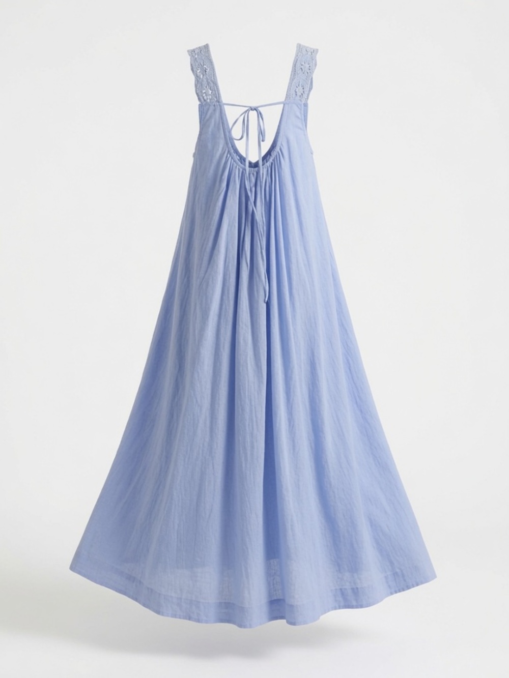 Free People To The Moon Maxi Dress in Poplin Blue Sz XL EUC $168R - Picture 9 of 11